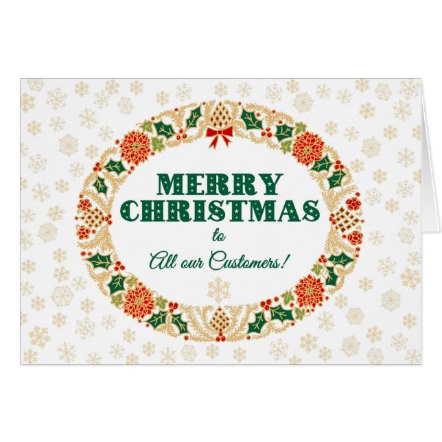 Christmas Holly Wreath, pour clients Snowflakes (Devant horizontal)