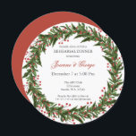 Christmas Holly Wreath Winter Rehearsal Dinner Invitation<br><div class="desc">Christmas Holly Wreath Winter Rehearsal Dinner Invitations</div>