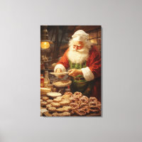 Christmas home decor Santa baking cookies