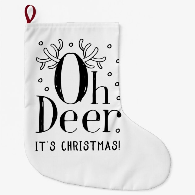 Christmas home decor stocking oh deer (Front)