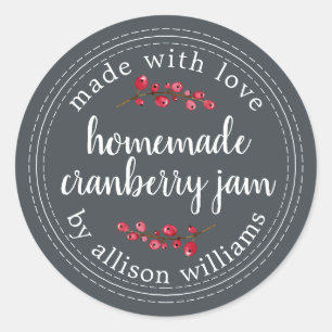 Christmas Homemade Cranberry Jam Canning Classic Round Sticker