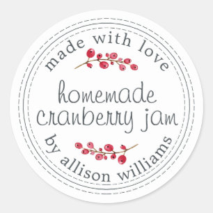 Christmas Homemade Cranberry Jam Canning Classic Round Sticker