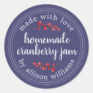 Christmas Homemade Cranberry Jam Canning Classic Round Sticker