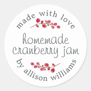 Christmas Homemade Cranberry Jam Canning Classic Round Sticker