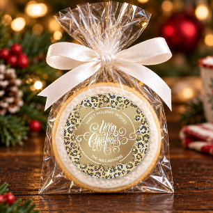 Christmas Homemade Holiday Baking Leopard Classic Round Sticker