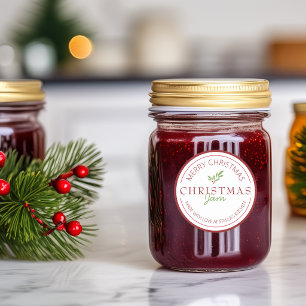 Christmas Homemade Jam Greenery Classic Round Sticker