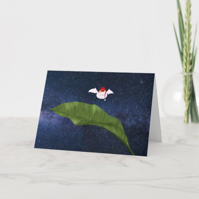 Christmas Honduran White Bat Card (Front)