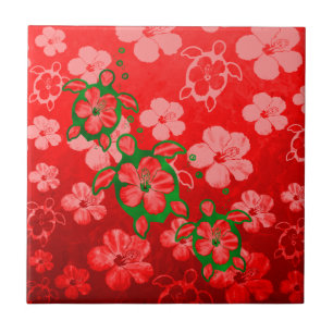 Christmas Honu Turtles Tile