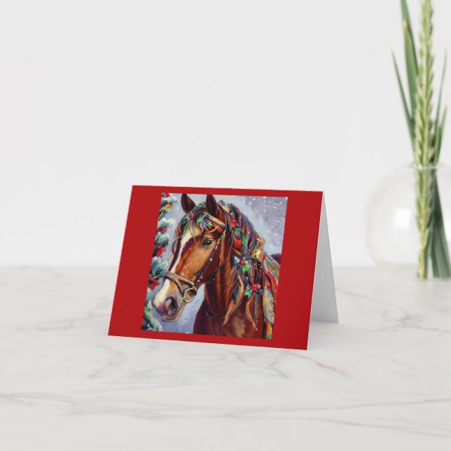 Christmas Horse 2 Holiday Card (Front)