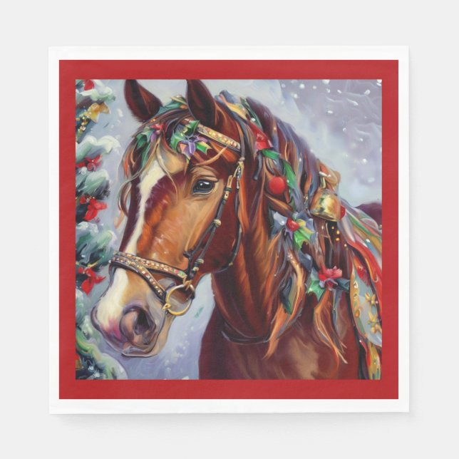 Christmas Horse 2 Napkin (Front)
