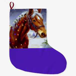 Christmas Horse 3 Large Christmas Stocking