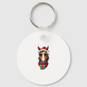 Christmas Horse Back Riding Santa Xmas Women Girls Keychain
