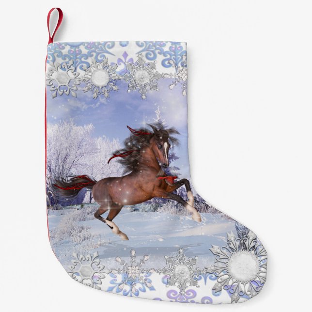 Christmas Horse & Cardinal Christmas Stocking (Front)