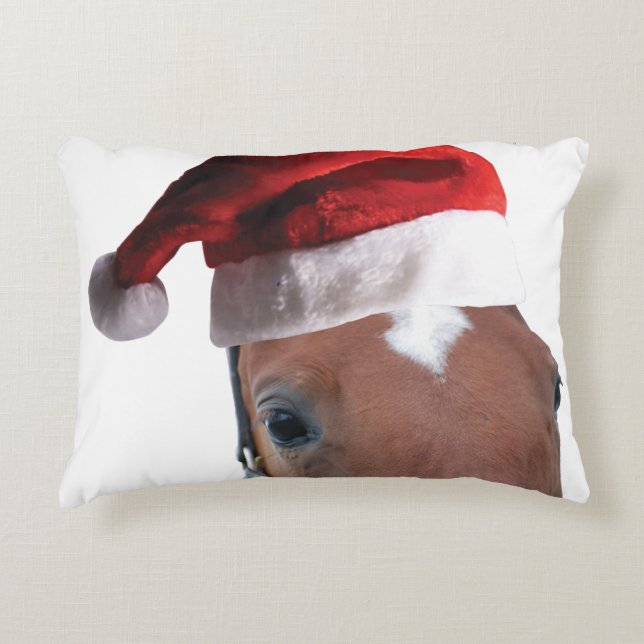 Christmas Horse Decorative Pillow (Front)