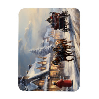Christmas Horse-Drawn Carriage Street Magnet