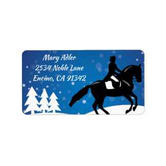 Christmas Horse Dressage Winter Label