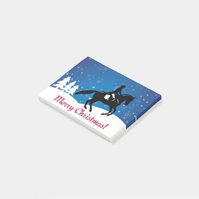 Christmas Horse Dressage Winter Post-it Notes (Angled)