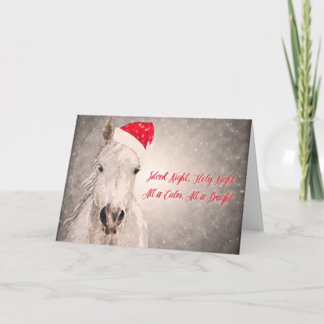 Christmas Horse Greeting Card Holiday Greetings (Front)