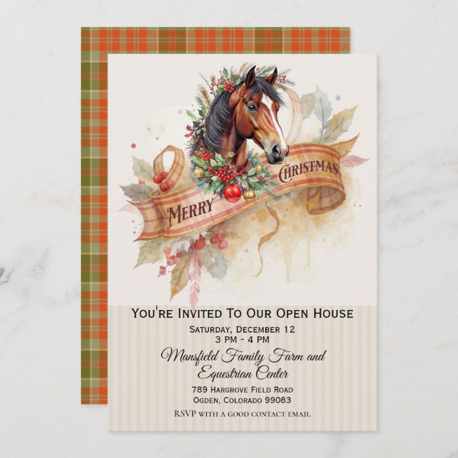Christmas Horse Holiday Card (Front/Back)