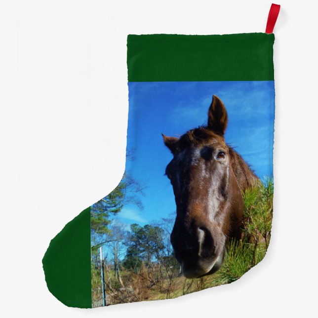 Christmas Horse Large Christmas Stocking (Back)