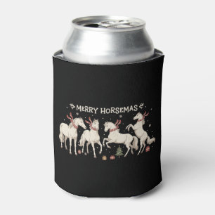Christmas Horse Lover Merry Horsemas Farmer Farm Can Cooler