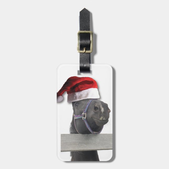 Christmas Horse Luggage Tag (Front Vertical)