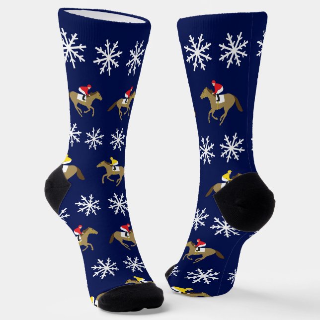 Christmas Horse Racing Socks (Angled)