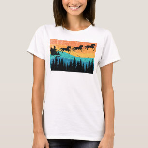 Christmas Horse Riding Santa Vintage 70s 80s Xmas T-Shirt