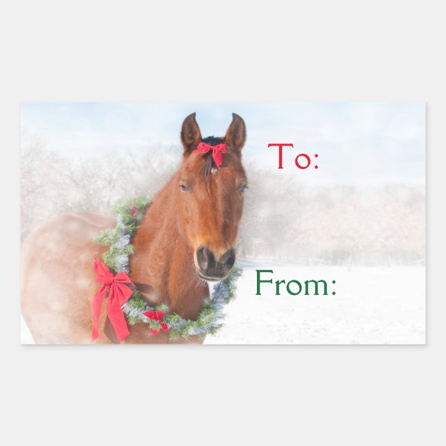 Christmas Horse Sticker (Front)