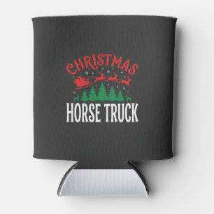 Christmas Horse Truck Santa Sleigh Can Cooler