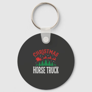 Christmas Horse Truck Santa Sleigh Keychain
