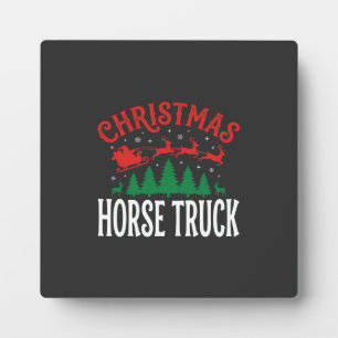 Christmas Horse Truck Santa Sleigh Plaque