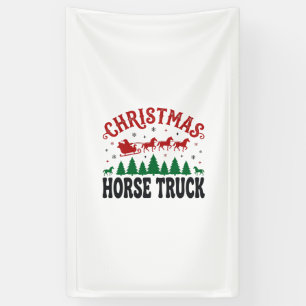 Christmas Horse Truck Western Santa Sleigh Design Banner