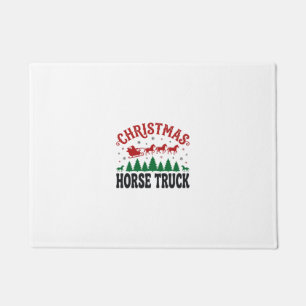 Christmas Horse Truck Western Santa Sleigh Design Doormat