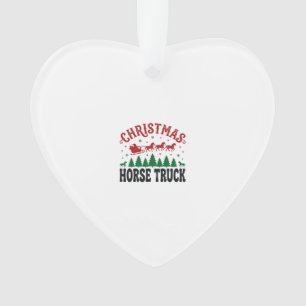 Christmas Horse Truck Western Santa Sleigh Design Ornament
