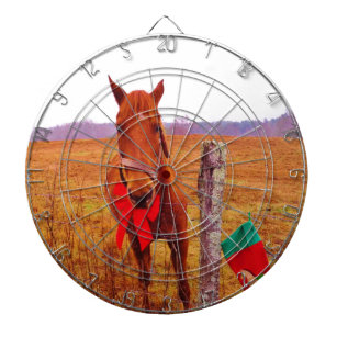 Christmas Horse with bow & stocking Dartboard