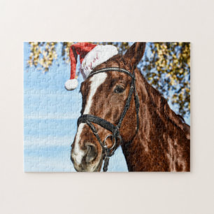 Christmas horse with hat jigsaw puzzle