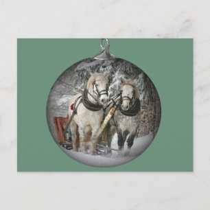 Christmas Horses Holiday Postcard