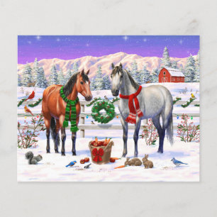 Christmas Horses in Snow