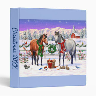 Christmas Horses in Snow Binder