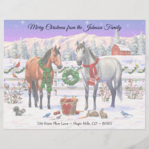 Christmas Horses in Snow Letterhead