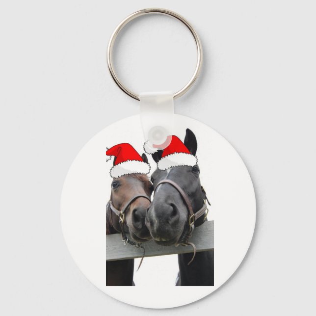 Christmas Horses Keychain (Front)