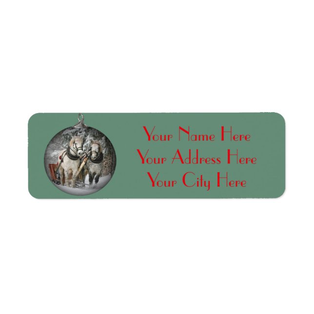 Christmas Horses Return Address Labels (Front)