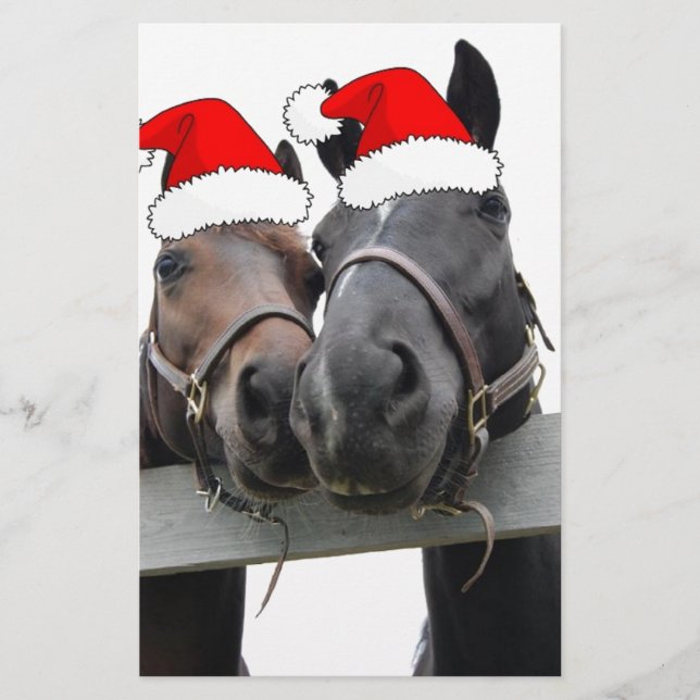 Christmas Horses Stationery (Front)