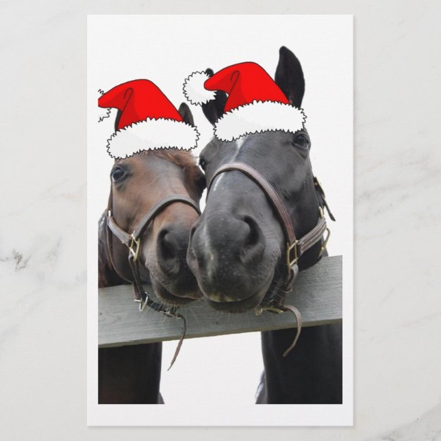 Christmas Horses Stationery (Front)