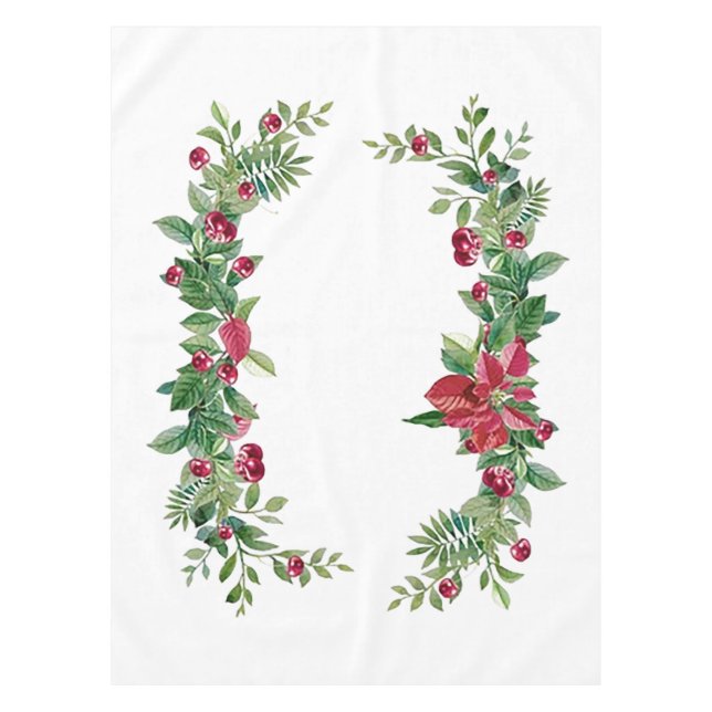 “Christmas Hospitality” Holiday Tablecloth (Front)