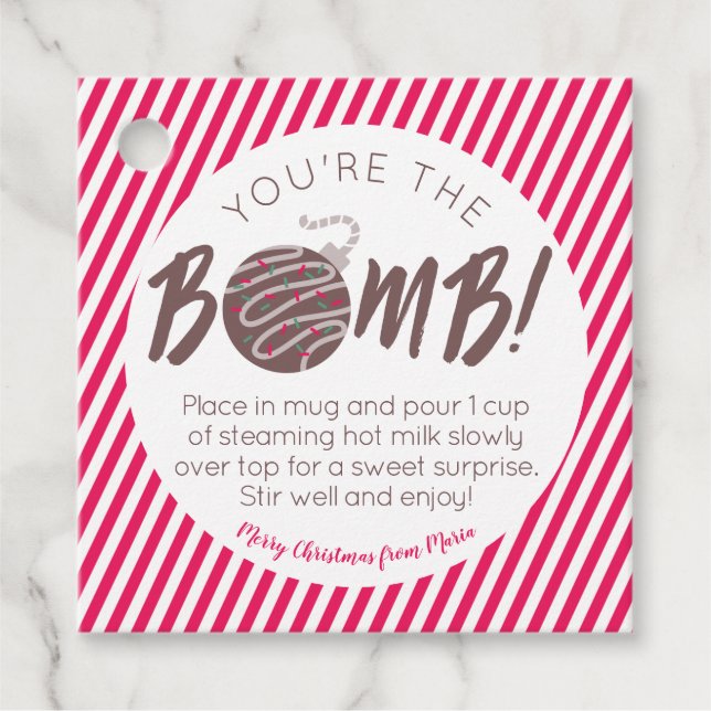 Christmas Hot Chocolate Bomb Gift Tags (Front)