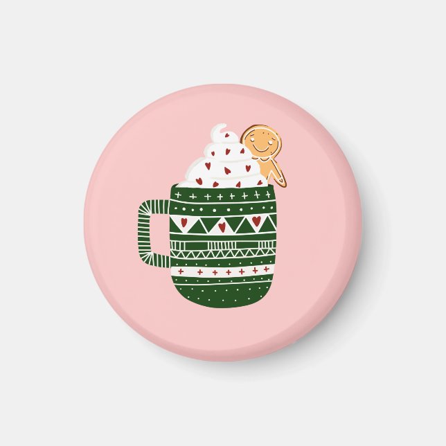 Christmas Hot Chocolate Gold Magnet (Front)