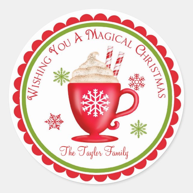 Christmas Hot Chocolate Holiday Stickers (Front)