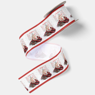 Christmas Hot Chocolate in Word Cloud and Blanket Satin Ribbon